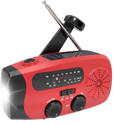 Nybhyjka Radio Portátil, Radio con Cargador de Manivela Manual, Reproductor MP3 Multifunción con Panel Solar, Manivela y USB para Emergencias, Senderismo y Cortes de Energía en Exteriores