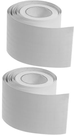 VILLCASE 2sets Peel and Stick Baseboard Molding Trim Flexible Wall Adhesive Strip for Home Decoration for Tv Backgrounds Bedrooms Hallways and More Grain Design 2rolls*2