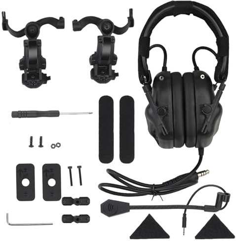 CZMYCBG Casque Tactique, Casque Antibruit pour La Chasse Militaire, pour Casque OPS Core Arc et Wendy, 2 en 1(Black)