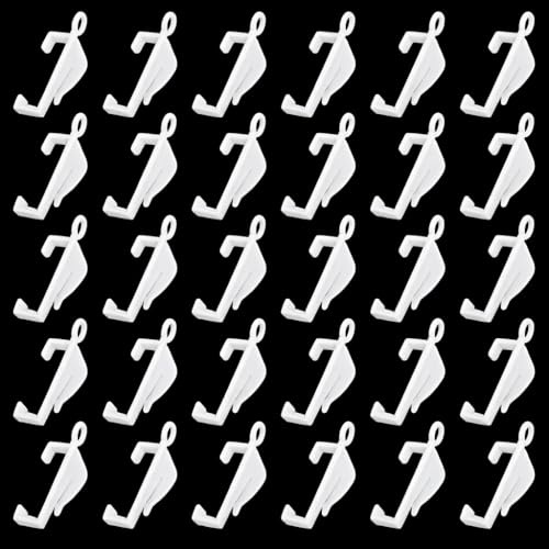 Ridwiwa 100 White Plastic Curtain Hooks, Durable Pencil Pleated Curtain Track Glide Hooks, Smooth Sliding for Windows, Showers, RV, Mosquito Nets
