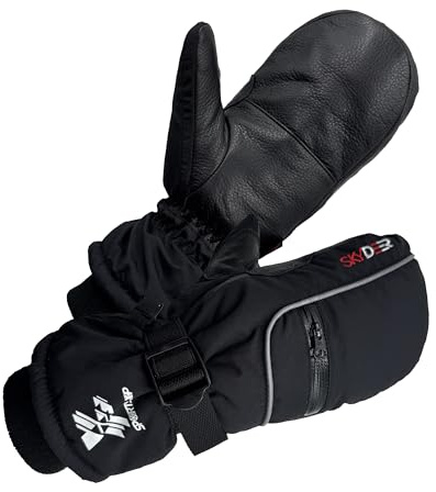 SKYDEER 100% Waterproof and Premium Deerskin Leather Ski Mittens with 150G 3M Thinsulate Lining, Ultra Soft & Durable & Warm Cold Weather Mitten for Extreme Cold Condition (SD8650M/XL, Extra Large)