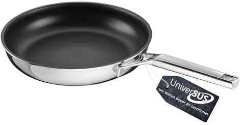 Schulte-Ufer Bratpfanne Quasar mit UniverSUS-Oberflächenstruktur und Energiekern, ohne PFAS/PTFE 9558-28, Edelstahl, 28 cm