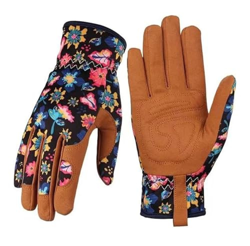 ZGCrumphant Guantes de cuero for jardinería a prueba espinas for damas trabajo livianos Guantes De JardineríA(A)