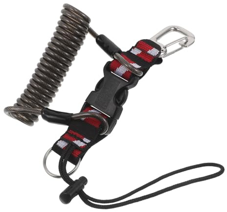 Toddmomy Lanière de Plongée Anti-Perte pour Appareil Photo avec Boucle à Dégagement Rapide Dragonne Spiralée en Acier Inoxydable Couleur Noire et Drapeau de Plongée Accessoire Sécurité
