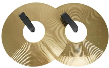 QUXVUIS Platillos de banda de rendimiento de estilo tradicional Construcción de aleación ligera para un musical mejorado Escuela de baile Actividades escénicas Práctica en, Dorado, 200 mm