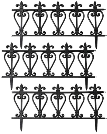 Borduras para Jardín | Set de 3 Unidades de Valla Decorativa para Parterre - Bordes para Parterres y Plantas | para Jardín, Patio Trasero, Entrada, Parque, Terraza