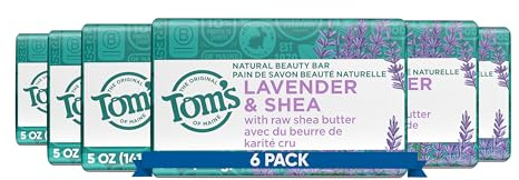 Tom's of Maine Natural Beauty Bar Soap, Lavender & Shea, 5 oz (6 Pack)