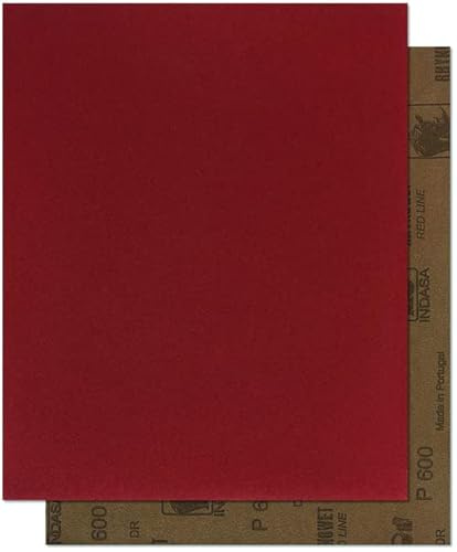 Hoja Lija al Agua Rhynowet Red Line Indasa - Grano Lijas 120, Pack Pack 50 ud