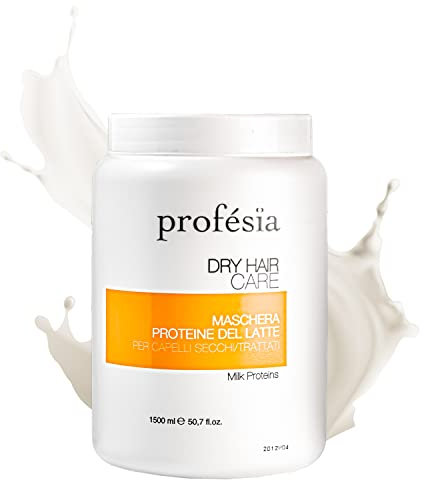 PROFESIA Maschera Capelli Capelli Secchi e Disidratati con Proteine del Latte 1500 ml Trattamento Capelli Danneggiati, Decolorati, Indeboliti Maschera Capelli Secchi, Trattamento Capelli Crespi