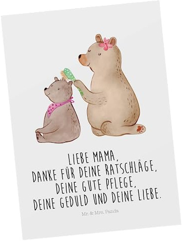 Mr. & Mrs. Panda bildkarte Bär Kind - Geschenk, Kunstkarten, Grußkarte, Mama, Muttertag, Bären, Familie, Postkarte, Postkarten, Ansichtskarte