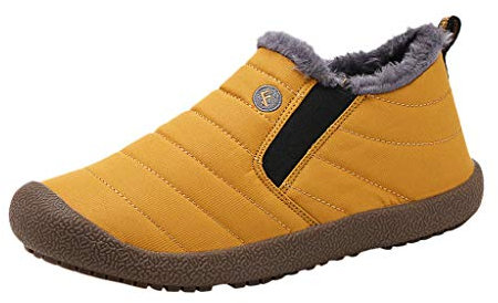 Yowablo Damen Winterstiefel Wasserdicht Warm gefütterte Schneestiefel Winterschuhe Winter Kurzschaft Boots Schuhe,Sneaker Damen (38 EU,Damen-Gelb)