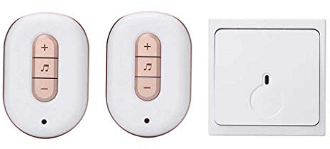 LIUXIUER Timbre Inalámbrico para Puerta, Distancia De Transmisión De 280M/48 Acordes De Música/6 Niveles De Volumen Timbre Digital con Control Remoto Inalámbrico 1 Transmisor Y 2 Receptores