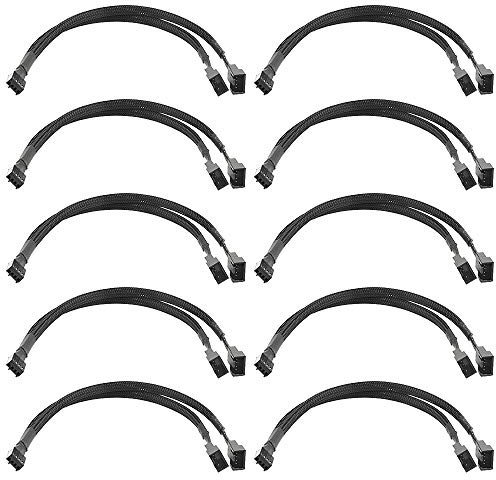 WMYCONGCONG 10 PCS Lüfter Splitter Kabel 4 Pin Y Splitter 1 zu 2 Konverter 260mm PWM Lüfter Power Verlängerungskabel für PC Gehäuse