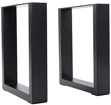 INMOZATA Tischbeine 2 Stück Metall Schwarz Tischkufen mit Schrauben & Fußpolster Rostfreies Tischgestell für Esstisch Schreibtisch Couchtisch Gartenmöbel Deko L30 x B7 x H40 cm