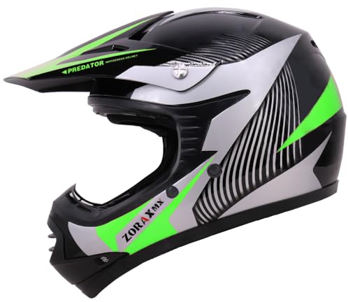 Zorax Green M (51-52cm) ZOR-X19 Kids Children Motocross Helmet Dirt Bike Motorbike Motorcycle Helmet ECE 2206