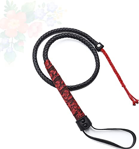 GixTimeed Nouveau fouet antique de gland, fouet de jeu, fouet de serpent de corde rouge, fouet de reine de cosplay