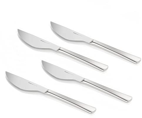 Buddy's Blades - Pizzamesser, 4er Set, Pizza Messer Set, Messerset, Wellenschliff, Geschenkbox, Klingenlänge 11 cm, 23 cm Länge, Edelstahl