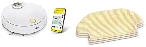 Kärcher Saugroboter RCV 3 mit Wischfunktion, smarte App-Steuerung, LiDAR-Laser-Navigation, Kartierung, Raum- und Hinderniserkennung, 2500 Pa, 120 min Laufzeit, inkl. 5 Wischtüchern