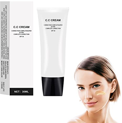 Skin Tone Adjusting CC Cream SPF 43, Cosmetics CC Cream, Color Correcting Cream, Multi Purpose Facial Concealer,Face Moisturizing Cream (Ivory)