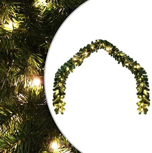 Homgoday Weihnachtsgirlande mit LED Beleuchtung 5m