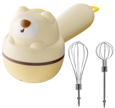 Cordless Hand Mixer, Hand Mixer Electric Handheld, Bear Shape Kitchen Blender, Cordless Cake Mixer with Attachments, 3-Speed Baking Mixer For Whipping, Mixing Pudding, Cookies, Eggs, Milkshake