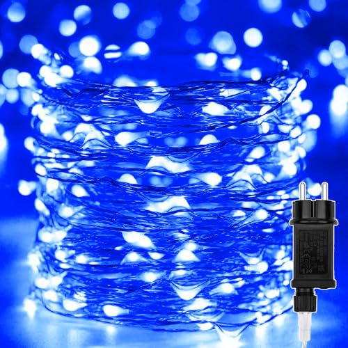 Guirnalda Luminosas, Cadena de luces navidad 30M 300 LEDs Navidad Alambre de cobre con 8 Modo de Iluminación,Exterior Impermeable para Decoración Interior e Exterior,Árbol,Bodas,Halloween,Jardín, Azul