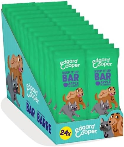 Edgard Cooper Hundeleckerli, Keep it Up Bar (Apfel, 30g x 12) Adult & Welpen Leckerlis, Getreidefrei, Pflanzenbasiert, voller Obst und ohne Zuckerzusatz