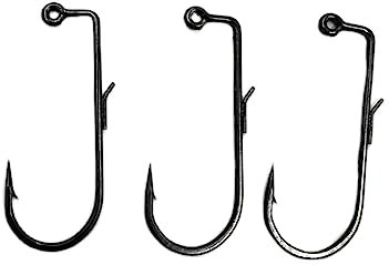 Angel-Jig-Haken, Angelhaken, Angeln 90-Grad-Angelhaken aus Kohlenstoffstahl mit Widerhaken und Halter, Kurbelhaken, Wurmköderhaken, Flache Öse, 20 Stück*Meer (Size : 1)