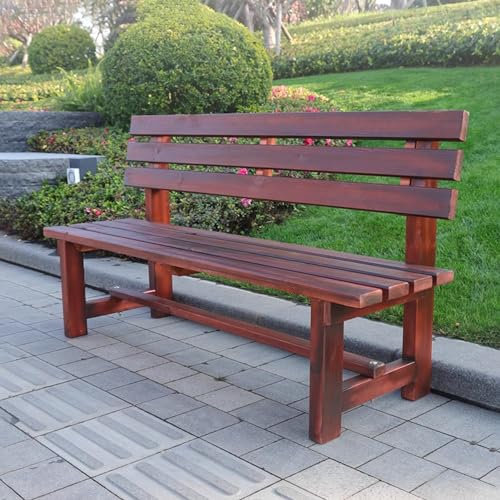 SORVA Gartenbank aus Holz, Parkbank für den Außenbereich mit Lattensitz, Verandabank, Balkon-Freizeitbank, für Hinterhof, Balkon, Terrasse und Garten (Größe: 120 cm)