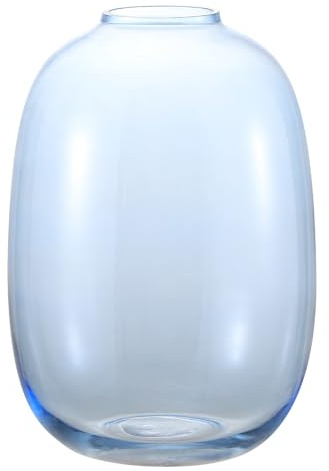 KAYLETIN Blaue Vase, große Glasvase für Blumen, hohe Glasvasen für Blumenstrauß, große Blumenvasen für Wohnzimmer, Esszimmer, Schlafzimmer, Regal, Hochzeit, Büro, Couchtisch, 25 cm