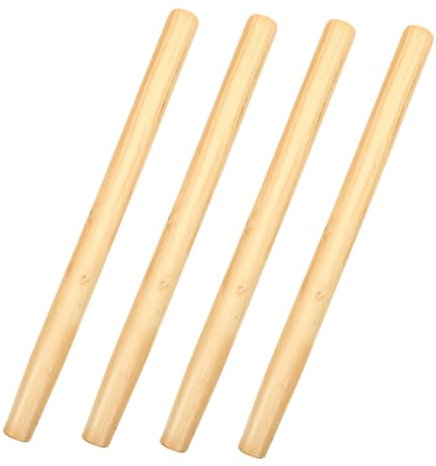 Yardwe 4pcs Wooden Handles 50cm Ergonomic Hardwood Landscaping Tool Replacement Handles for Sickles Hoes