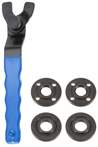 sourcing map Adjustable Angle Grinder Wrench Set 0.4-1.9 Range Universal Lock Nut Pin Spanner Wrench with Grinder Shaft Nuts for Angle Grinder Grinder, Blue