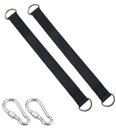 Dstarymnix Hängematten Befestigung Set für Schaukel & Hängesessel – 2 Stück Nylon Aufhängung mit Schwerlast Karabiner & D-Ring – Baumschaukel Gurt wetterfest, 200kg Traglast, für Garten & Outdoor