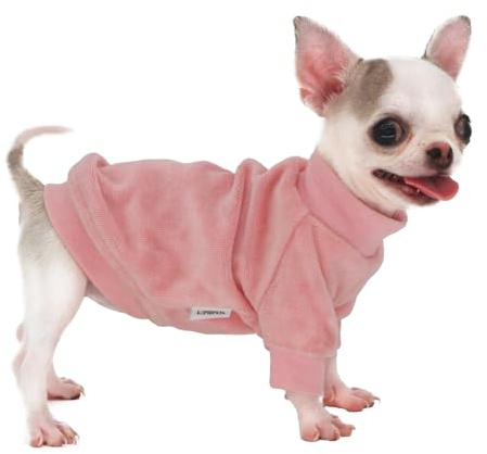 LOPHIPETS Fleece-Lined Dog Sweatshirt Coat for Chihuahuas & Teacup Puppies & Small Dogs Breeds | Fits 0.5-1.2 lbs | Pink, XX-Small