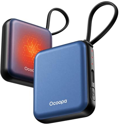OCOOPA Handwärmer Elektrisch 2er Set, Wiederverwendbar 4000mAh USB Taschenwärmer, 3 Wärmestufen, Maximal 52°C, Nützliche Geschenk für Weihnachten, Ideal für Winter Ski, Reisen und Outdoor, UT5 Nano