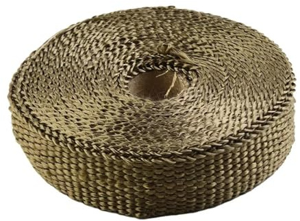 Protecteur d'échappement Couvre-Silencieux Ruban Isolant Thermique en Fibre de Verre pour collecteurs d'échappement de Moto, 5 m x 2,5 cm x 1,5 mm