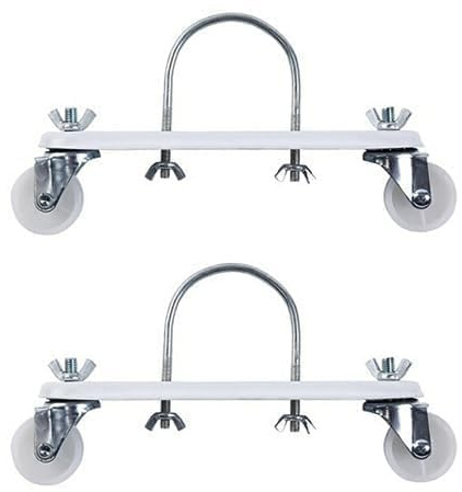 HaloModora Radiator Wheels Stand Pulley, Electric Heater Support Mobile Pulley Bracket, for oil radiator heater, 2 Pack,White