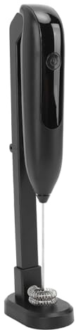 Keenso Mousseur à Lait Portable pour café, Assistant de Friture pour la Cuisine Domestique, Mousseur à Lait Rapide et Efficace avec Station de Charge