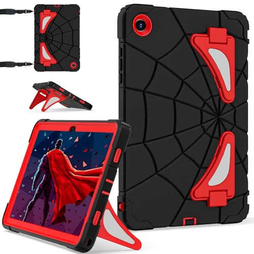 Case for Galaxy Tab A11 Plus /A9 Plus Samsung Tablet A11+ / A9+ 11 Inch Cases for Kids with Screen Protector 2025 Galaxy 11 Cover Thickned Cornor Kickstand Pencil Holder, Black Red