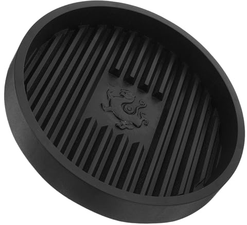 QUMIIRITY Space-saving Black Toilet Plunger Holder Mat Vertical Drip Tray for Bathroom Kitchen Storage Compact Plastic Plunger Stand for Standard and Cup Practical Drip Collection