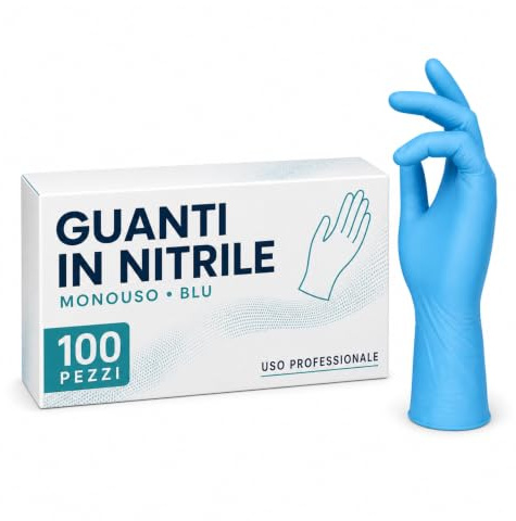 gef + medica 100 Guanti Blu in Nitrile ULTRASOFT, Guanti Monouso Professionali, Senza Lattice e Polvere, Uso Medico, Alimentare, Industriale, Microruvidi, Resistenti e Confortevoli, Cartone Taglia S