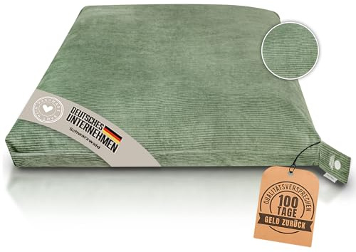 Inner Peace Meditationsmatte Zabuton Cord XL 85 x 85 cm | Kapokfüllung, Bezug: 100% Baumwolle, waschbarer Bezug, Meditation Matte, Zen Matte, extra groß