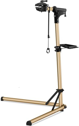 YONTUO Fahrrad Reparaturständer Aluminium Montageständer, Vollständig Zusammenklappbar, Doppelsicherheitsverschluss, Platzsparend, Ultraleicht, Magnetische Werkzeugablage für E-Bike/Mountainbikes