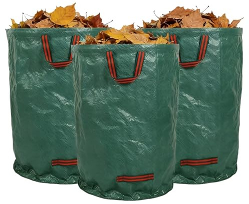 Bolsas de jardín | 3 unidades recogedor de residuos - Sacos para Residuos Vegetales con Asas Reforzadas,para exteriores, jardín, camping, jardinería, limpieza