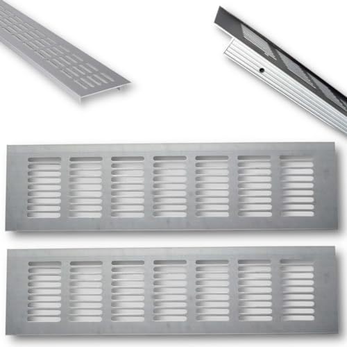 2 griglie di ventilazione in alluminio, per una ventilazione ideale, disponibili in diverse misure, 60 cm