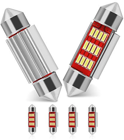 BROTOU Festoon LED Car Bulb 6 Pack, LED Dome Reading Xenon White Bulbs Car Interior Light Replacement License Plate Lights Map Lamps No Polarity 12 SMD 3014 180LM (36 MM)