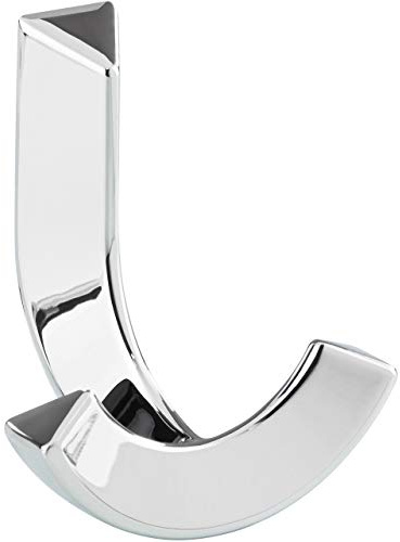 Gedotec Wand-Garderobenhaken Vintage Kleiderhaken Chrom poliert - SHAFT | Höhe: 80 mm | Handtuch-Haken 2-fach aus Metall | Wandhaken unsichtbar verschraubt | 1 Stück - Doppelhaken mit Schrauben