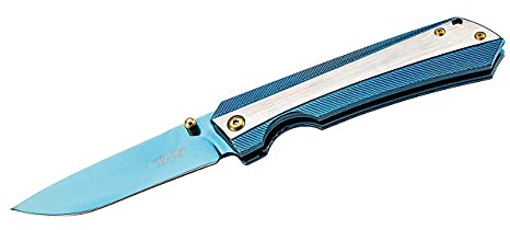 Herbertz Einhandmesser, Stahl AISI 420, titancoated, Pins, Liner Lock, Edelstahlheft, partiell titanbeschichtet, Clip,Taschenmesser, 591811