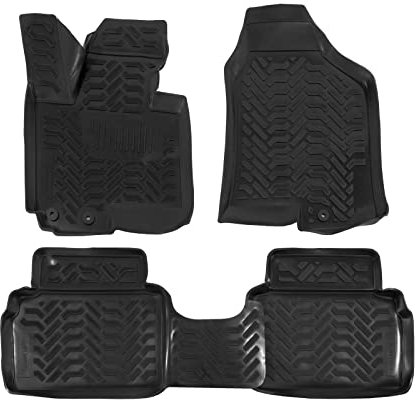 J&J AUTOMOTIVE | 3D Automatten Gummi Matten Gummifußmatten TPE Passend Für Ix35 2010-2015, Schwarz, Anti-Rutsch, Allwetter, 4-Tlg, Hohes Rand
