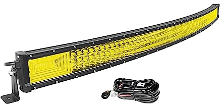 Willpower 132cm 675W LED Arbeitsscheinwerfer Bar Gebogen LED Scheinwerfer 12V 24V mit Kabelbaum Flutlicht Reflektor Combo Arbeitslicht Zusatzscheinwerfer für Auto Offroad Traktor SUV UTV ATV